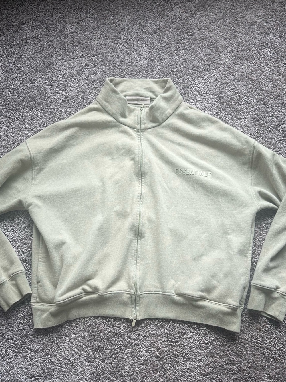 ESSENTIALS Women's Sage Green Zip-Up Utility Jacket